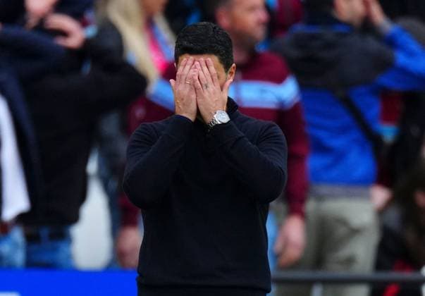 Arsenal Manager Mikel Arteta reacts West Ham United v Arsenal, Premier League, Football, London Stadium, London , UK - 10 May 2026London London Stadium United Kingdom EDITORIAL USE ONLY No use with unauthorised audio, video, data, fixture lists, club league logos or live services. Online in-match use limited to 120 images, no video emulation. No use in betting, games or single club league player publications.  Copyright: xJavierxGarcia Shutterstockx 16861795as