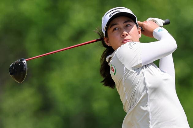 WEST CALDWELL, NJ - MAY 10: Atthaya Thitikul tees off at the eleventh tee during the final round of the Mizuho Americas Open on May 10, 2026 at Mountain Ridge Country Club in West Caldwell, New Jersey. (Photo by Andrew Mordzynski Icon Sportswire) GOLF: MAY 10 LPGA, Golf Damen Mizuho Americas Open EDITORIAL USE ONLY Icon2605107765621