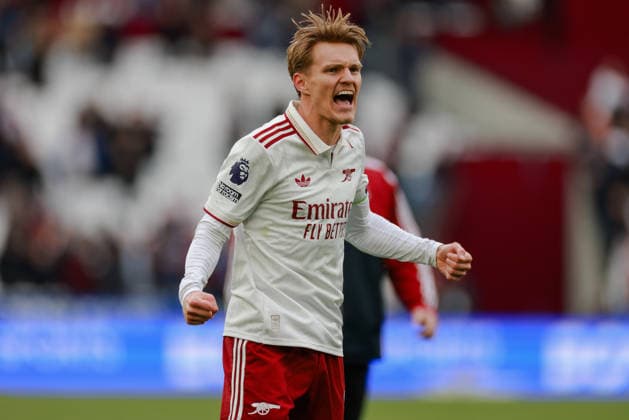 Premier League 2025 26 West Ham v Arsenal London Stadium 10.05.2026 Martin Odegaard of Arsenal at the end of the match Premier League 2025 26 West Ham v Arsenal London Stadium 10.05.2026 Photograph By Marc Aspland The Times  Copyright: xMarcxAsplandx NINTCHDBPICT001079659776