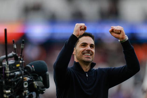 Premier League 2025 26 West Ham v Arsenal London Stadium 10.05.2026 Arsenal manager Mikel Arteta at the end of the match Premier League 2025 26 West Ham v Arsenal London Stadium 10.05.2026 Photograph By Marc Aspland The Times  Copyright: xMarcxAsplandx NINTCHDBPICT001079659793