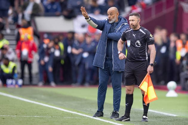 West Ham United v Arsenal FC, Premier League, Football, London Stadium, London, UK - 10 May 2026 West Ham United Head Coach Nuno Espirito Santo reacts London London Stadium Stratford GBR, UK NEWSPAPERS OUT Copyright: xEllixBirchx
