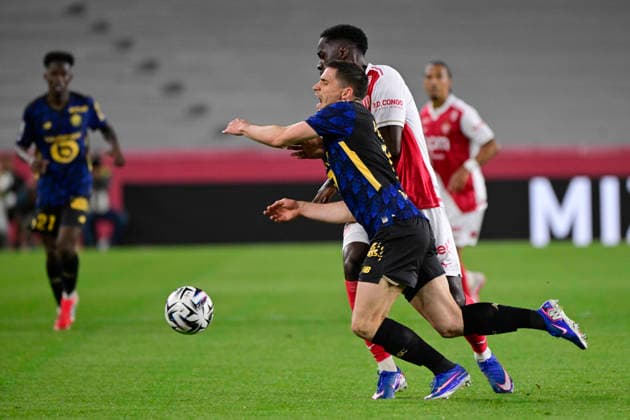 FOOTBALL : AS Monaco VS LOSC - Ligue 1 McDonald s - 10 05 2026 Romain Perraud (LOSC) - Ligue 1 McDonald™s match between AS Monaco and LOSC on May 10, 2026 at the Louis II Stadium in Monaco. MonacoMonaco  Copyright: xWilliamxCannarellax