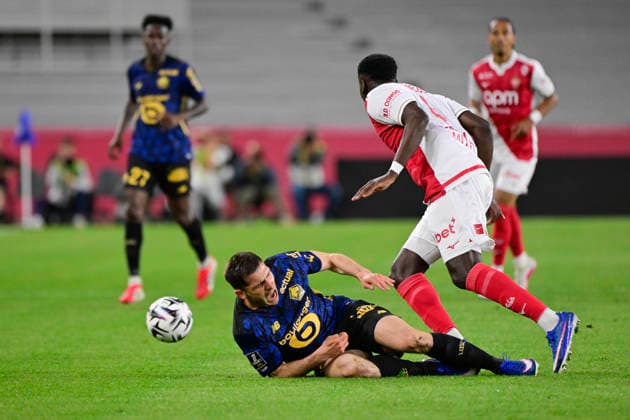 FOOTBALL : AS Monaco VS LOSC - Ligue 1 McDonald s - 10 05 2026 Romain Perraud (LOSC) - Ligue 1 McDonald™s match between AS Monaco and LOSC on May 10, 2026 at the Louis II Stadium in Monaco. MonacoMonaco  Copyright: xWilliamxCannarellax