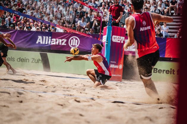 Beachvolleyball Männer Allianz German Beach Tour 2026 Tourstop Düsseldorf 10.05.2026 Luis Kubo Düsseldorf Robert-Lehr-Ufer Nordrhein-Westfalen Deutschland