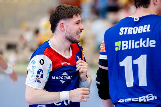 Krefeld, 10.05.2026, Handball, Herren, 2. Bundesliga, 31. Spieltag, 2025 2026: HSG Krefeld Niederrhein HBW Balingen-Weilstetten Elias Fügel (HBW Balingen-Weilstetten, 24) nach Spielende