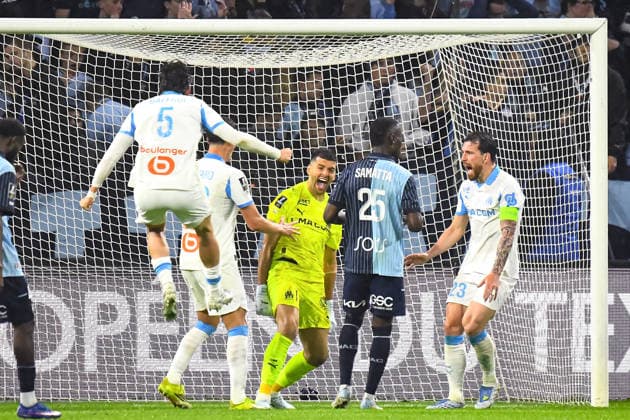 FOOTBALL : AC Le Havre vs Olympique de Marseille - Ligue 1 McDonald s - JournÃ e 33 - 10 05 2026 Joie de Geronimo Rulli (OM) apres le penalty manquÃ de Sofiane Boufal (AC Le Havre) Le HavreFrance  Copyright: xBaptistexAutissierx