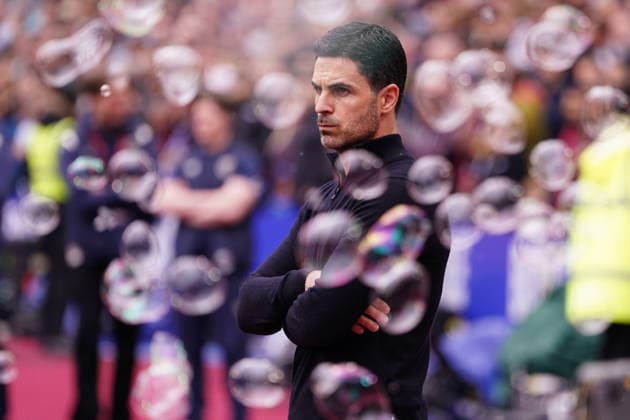 Premier League: West Ham United v Arsenal Mikel Arteta manager of Arsenal during the Premier League match West Ham United vs Arsenal at London Stadium, London, United Kingdom on 10 May 2026 (Photo by Harvey Murphy News Images) Copyright: xHarveyxMurphy NewsxImagesx