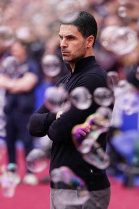 Premier League: West Ham United v Arsenal Mikel Arteta manager of Arsenal during the Premier League match West Ham United vs Arsenal at London Stadium, London, United Kingdom on 10 May 2026 (Photo by Harvey Murphy News Images) Copyright: xHarveyxMurphy NewsxImagesx