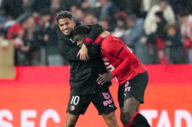 Stade Rennais FC v Paris FC - Ligue 1 McDonald s 2025 2026 10 Ludovic BLAS (srfc) - 07 Breel EMBOLO (srfc) during the Ligue 1 McDonald s match between Rennes and Paris at Roazhon Park on May 10, 2026 in Rennes, France. Rennes France  Copyright: xFEPx 776348391