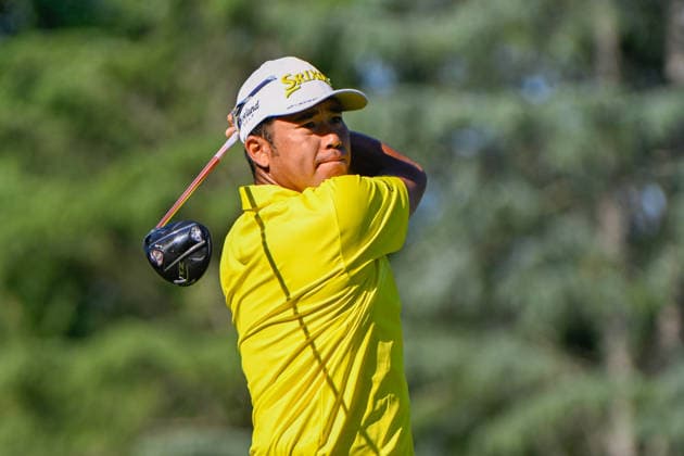 CHARLOTTE, NC - MAY 10: Hideki Matsuyama (JPN) watches his tee shot on 8 during the final round of the Truist Championship on May 10, 2026, at the Quail Hollow Club in Charlotte, North Carolina. (Photo by Ken Murray Icon Sportswire) GOLF: MAY 10 PGA, Golf Herren Truist Championship EDITORIAL USE ONLY Icon2605100424