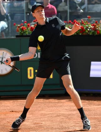 May 11, 2026, Rome, ITALY: Jannik Sinner of Italy in action during his men s singles match against Alexei Popyrin of Australia (not pictured) at the Italian Open tennis tournament in Rome, Italy, 11 May 2026. ANSA ETTORE FERRARI. Italian Open Tennis Tournament  - ZUMAa110 20260511_zaf_a110_020 Copyright: xEttorexFerrarix