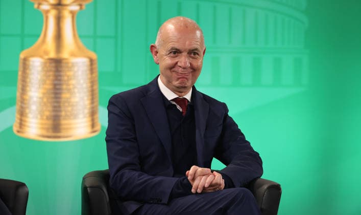 DFB Präsident Bernd Neuendorf grinst, lächelt Fußball Fussball PK Pressekonferenz zum Cup Handover DFB Pokal 2026 im Roten Rathaus Saison 2025 2026 11.05.2026 FC Bayern München vs VfB Stuttgart *** DFB President Bernd Neuendorf grins, smiles Sport Football Soccer PK Press conference for the Cup Handover DFB Cup 2026 in the Rotes Rathaus Season 2025 2026 11 05 2026 FC Bayern Munich vs VfB Stuttgart