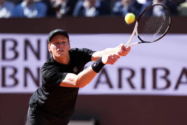 Jannik Sinner of Italy during the match against Alexei Popyrin of Australia at the Internazionali BNL d Italia 2026 tennis tournament at Foro Italico in Rome (Italy) on May, 11, 2026. AntoniettaxBaldassarre