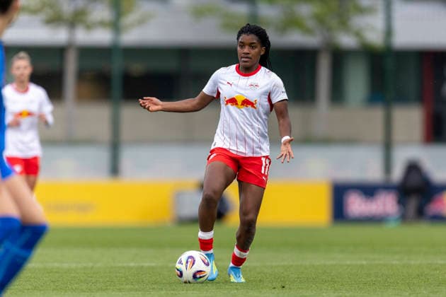 GER, Leipzig, Fußball, Google Pixel Frauen Bundesliga, 25. Spieltag, RB Leipzig vs. Bayer 04 Leverkusen im Bild v.l.: Delice Boboy (RB Leipzig 17), Aktion mit Ball 11.05.2026, RB Leipzig Training Akademie Cottaweg Leipzig DFB REGULATIONS PROHIBIT ANY USE OF PHOTOGRAPHS AS IMAGE SEQUENCES AND OR QUASI-VIDEO, Copyright: HMBxMedia PaulxFritz