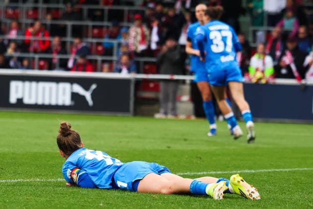 Deutschland: Fußball Google Pixel Frauen-Bundesliga 2025 - 2026, 25. Spieltag - RB Leipzig gegen Bayer 04 Leverkusen, Trainingszentrum von RB Leipzig (Leipzig): Kristin Kögel (Bayer 04 Leverkusen Frauen, 11) *** Germany Football Google Pixel Womens Bundesliga 2025 2026, 25 Matchday RB Leipzig vs Bayer 04 Leverkusen, Training Center of RB Leipzig Leipzig Kristin Kögel Bayer 04 Leverkusen Women, 11 Copyright: xLucasxWalterx