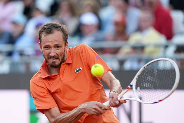 Daniil Medvedev of Russia during the match against Pablo Llamas Ruiz of Spain at the Internazionali BNL d Italia 2026 tennis tournament at Foro Italico in Rome (Italy) on May, 11, 2026. AntoniettaxBaldassarre