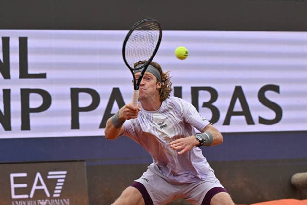 11th May 2026, Foro Italico, Rome, Italy; Italian Open Tennis, Day 8; Andrey Rublev RUS AllShotLive
