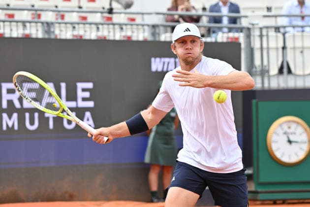 11th May 2026, Foro Italico, Rome, Italy; Italian Open Tennis, Day 8; Alejandro Davidovich Fokina ESP in action during men s singles match AllShotLive