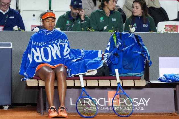 Naomi Osaka of Japan during the match against Iga Swiatek of Poland at the Internazionali BNL d Italia 2026 tennis tournament at Foro Italico in Rome (Italy) on May, 11, 2026. AntoniettaxBaldassarre
