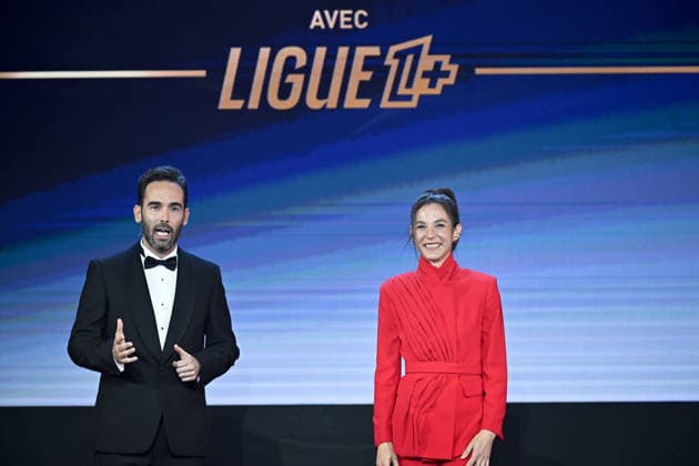 Trophee UNFP 2026 Marina LORENZO (Journaliste LIGUE 1+) - Thibault LE ROL (Journaliste LIGUE 1+) during the 2026 UNFP Trophy ceremony at Palais Brongniart on May 11, 2026 in Paris, France. Paris France  Copyright: xFEPx 776493480