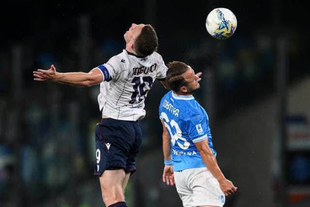 Ni Napoli 11 05 2026 - campionato di calcio serie A Napoli-Bologna foto Nicola Ianuale Image nella foto: Lewis Ferguson-Stanislav Lobotka 