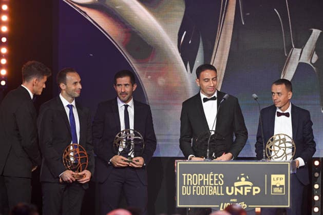 Trophee UNFP 2026 Jerome BRISARD (ARBITRE) - Alexandre PERREAU NIEL (ARBITRE) during the 2026 UNFP Trophy ceremony at Palais Brongniart on May 11, 2026 in Paris, France. Paris France  Copyright: xFEPx 776493480