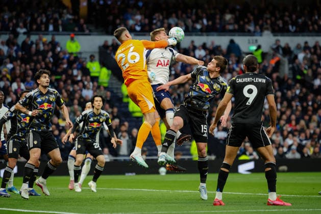 Premier League 2025 26 Tottenham Hotspur v Leeds United Tottenham Hotspur Stadium 11.05.2026 Karl Darlow of Leeds United punches clear Premier League 2025 26 Tottenham Hotspur v Leeds United Tottenham Hotspur Stadium 11.05.2026 Photograph By Marc Aspland The Times  Copyright: xMarcxAsplandx NINTCHDBPICT001079901063