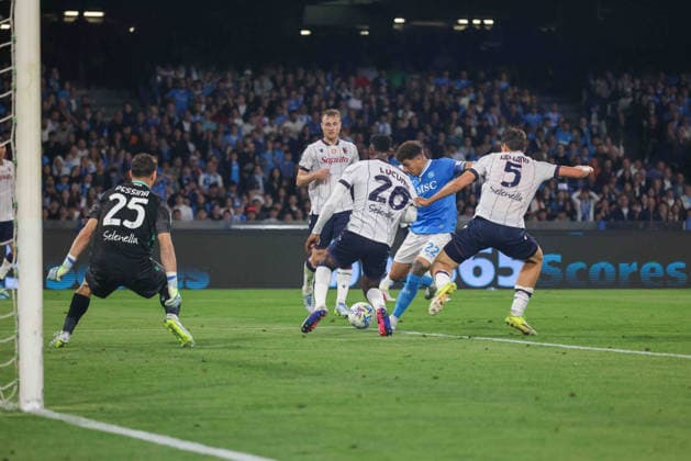 Serie A football match - 2025 26 Napoli vs Bologna Goal the Giovanni Di Lorenzo (capitano) of SSC Napoli During the football match on May 11, 2026, valid for the Italian Serie A - 2025 26 championship in Naples at the Diego Armando Maradona Stadium between SSC Napoli and FC Bologna. Pictured: NAPOLI stadio Diego Armando Maradona CAMPANIA ITALIA Copyright: xFABIOxSASSO FPAxFabioxSassox Napoli Bologna2026_05_11Fabio Sasso9009