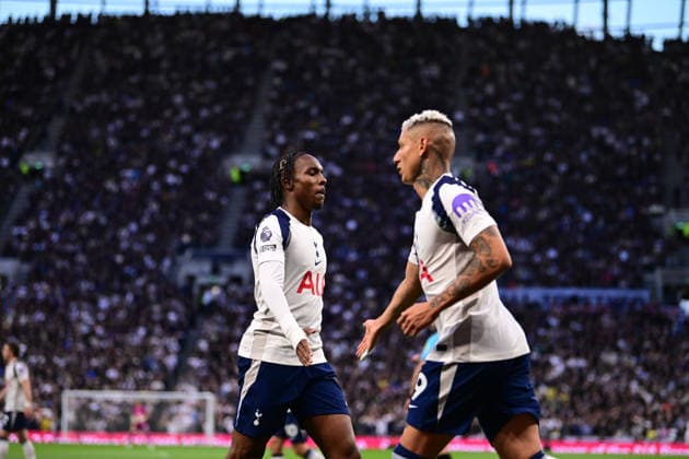 Tottenham Hotspur v Leeds United, Premier League Tottenham Hotspur forward Mathys Tel (11) and Tottenham Hotspur forward Richarlison (9) during the Premier League match between Tottenham Hotspur and Leeds United at Tottenham Hotspur Stadium, London, UK, on 11 May 2026. London Tottenham Hotspur Stadium London UK Editorial use only DataCo restrictions apply See www.football-dataco.com , Copyright: xPaulxBockingx PSI-24237-0028