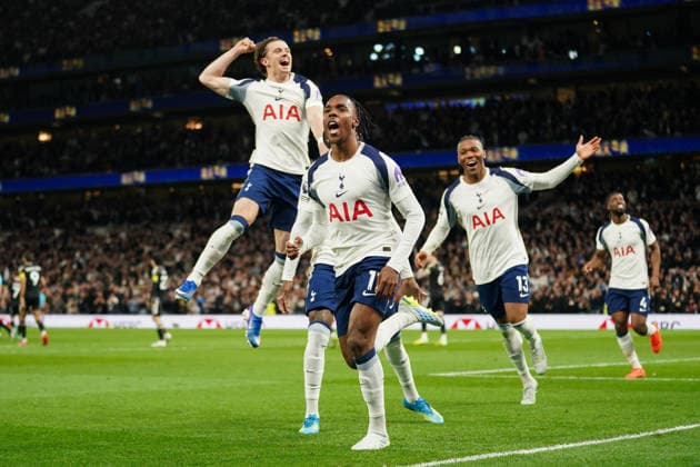 Tottenham Hotspur v Leeds United, Premier League Mathys Tel of Tottenham Hotspur celebrating his goal to make it 1-0 during the Tottenham Hotspur v Leeds United Premier League match at the Tottenham Hotspur Stadium, London, England on 11 May 2026 Credit: Dylan Hepworth Every Second Media Editorial use only. All images are copyright Every Second Media Limited. No images may be reproduced without prior permission. All rights reserved. Premier League and Football League images are subject to licensing agreements with Football DataCo Limited. see https: www.football-dataco.com Copyright: xIMAGO EveryxSecondxMediax ESM-1988-0035 DylanxHepworthx xEveryxSecondxMediax