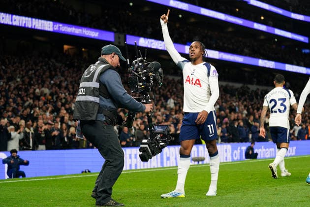 Tottenham Hotspur v Leeds United, Premier League Mathys Tel of Tottenham Hotspur celebrating his goal to make it 1-0 during the Tottenham Hotspur v Leeds United Premier League match at the Tottenham Hotspur Stadium, London, England on 11 May 2026 Credit: Dylan Hepworth Every Second Media Editorial use only. All images are copyright Every Second Media Limited. No images may be reproduced without prior permission. All rights reserved. Premier League and Football League images are subject to licensing agreements with Football DataCo Limited. see https: www.football-dataco.com Copyright: xIMAGO EveryxSecondxMediax ESM-1988-0042 DylanxHepworthx xEveryxSecondxMediax