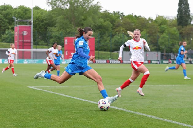 Google Pixel Frauen-Bundesliga, RB Leipzig - Bayer Leverkusen; 11.05.2026 Fußball, Google Pixel Frauen-Bundesliga, Saison 2025 2026, 25. Spieltag: RB Leipzig vs. Bayer 04 Leverkusen am 11.05.2026, Trainingszentrum Cottaweg, Leipzig. DFB REGULATIONS PROHIBIT ANY USE OF PHOTOGRAPHS AS IMAGE SEQUENCES AND OR QUASI-VIDEO. Copyright: xBEAUTIFULxSPORTS JanxKaeferx