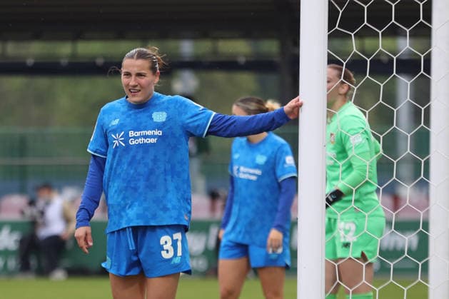 Google Pixel Frauen-Bundesliga, RB Leipzig - Bayer Leverkusen; 11.05.2026 Carlotta Wamser (37, Bayer Leverkusen). Fußball, Google Pixel Frauen-Bundesliga, Saison 2025 2026, 25. Spieltag: RB Leipzig vs. Bayer 04 Leverkusen am 11.05.2026, Trainingszentrum Cottaweg, Leipzig. DFB REGULATIONS PROHIBIT ANY USE OF PHOTOGRAPHS AS IMAGE SEQUENCES AND OR QUASI-VIDEO. Copyright: xBEAUTIFULxSPORTS JanxKaeferx