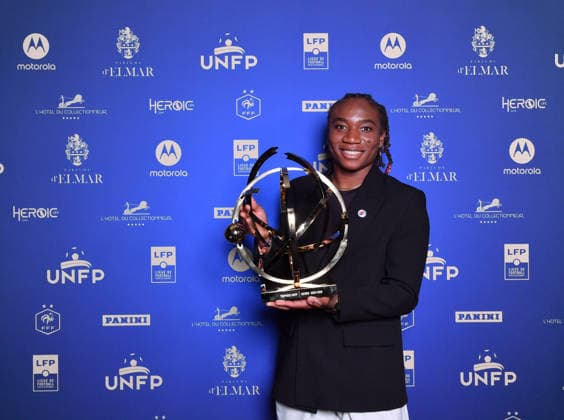 FOOTBALL : 34e edition des Trophees UNFP 2026 - Paris - 11 05 2026 Melchie DUMORNAY during the 2026 UNFP Trophy ceremony at Palais Brongniart on May 11, 2026 in Paris, France. (POOL UNFP FEP ICON) ParisFrance  Copyright: xAGENCExFEPxFEPx