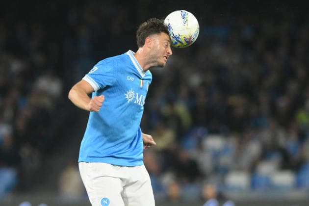 IPA84580229 - Amir Rrahmani of SSC Napoli in action during the Serie A Enelive match between SSC Napoli vs Bologna FC at Diego Armando Maradona Stadium  Copyright: xAgostinoxGemito IPAxSportx xx 84580229