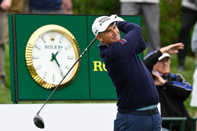 NEWTON SQUARE, PA - MAY 11: Padraig Harrington of Republic of Ireland is shown hitting the ball during the 2026 PGA, Golf Herren Championship on May 11th, 2026 at Aronimink Golf Club in Newtown Square, PA. (Photo by Terence Lewis Icon Sportswire) GOLF: MAY 11 PGA PGA Championship EDITORIAL USE ONLY Icon260511026