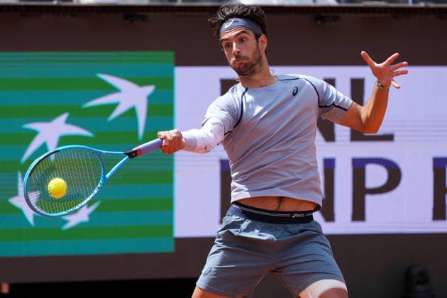 Lorenzo Musetti of Italy during the match against Casper Ruud of Norway at the Internazionali BNL d Italia 2026 tennis tournament at Foro Italico in Rome (Italy) on May, 12, 2026. AntoniettaxBaldassarre