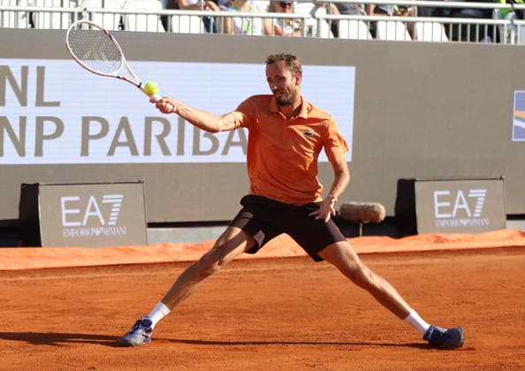 May 12, 2026, Rome, Lazio, Italy: DANIIL MEDVEDEV during the match against P. Llamas of Spain in the fourth round of tennis tournament ATP, Tennis Herren 1000 Internazionali BNL Dâ€⠢Italia, Rome, Italy. Medvedev won 3:6, 6:4, 6:2. Tennis 2026, ATP Italian Open: Daniil Medvedev Won 3:6, 6:4, 6:2 - ZUMAc278 20260512_zsp_c278_017 Copyright: xMarcinxCholewinskix