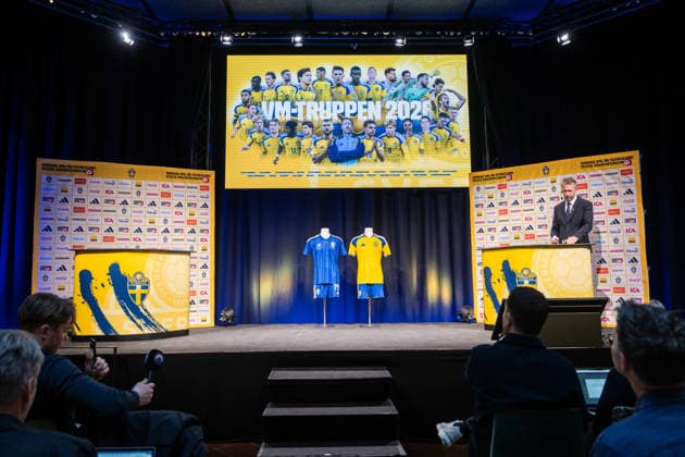 260512 Head coach Graham Potter of the Swedish men s national football team during a press conference, PK, Pressekonferenz on May 12, 2026 in Stockholm. Photo: Jonathan Näckstrand BILDBYRAN COP 94 JN0270 fotboll football soccer fotball vm FIFA World Cup, WM, Weltmeisterschaft, Fussball presskonferens press conference sverige sweden sverige a bbeng Copyright: JONATHANxNÄCKSTRAND BB260512JN003