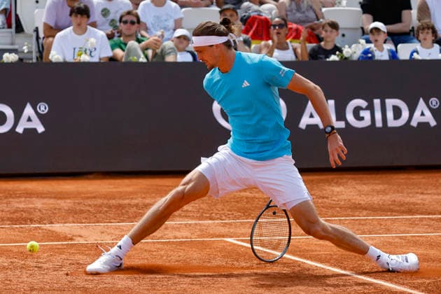 May 12, 2026, Rome, ITALY: Alexander Zverev of Germany in action during his men s singles match against Luciano Darderi of Italy (not pictured) at the Italian Open tennis tournament in Rome, Italy, 12 May 2026. ANSA FABIO FRUSTACI. Italian Open Tennis Tournament  - ZUMAa110 20260512_zaf_a110_044 Copyright: xFabioxFrustacix