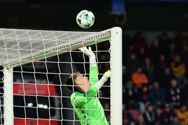 3. kolo nadstavby prvni fotbalove ligy AC Sparta Praha - FC Viktoria Plzen, 12. kvetna 2026, Praha. Brankar Florian Wiegele z Plzne. (CTKxPhoto MichalxKamaryt) CTKPhotoP2026051208230  CTKPhotoP2026051208230