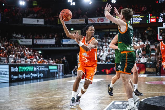 1. Basketball Bundesliga, easyCredit BBL, Saison 2025 2026, Herren, Play-Ins, Spiel um Platz 7, 12.05.2026, RASTA Vechta - Gladiators Trier Alonzo Verge ( 11 - RASTA Vechta) in Aktion Vechta RASTA Dome Niedersachsen Deutschland