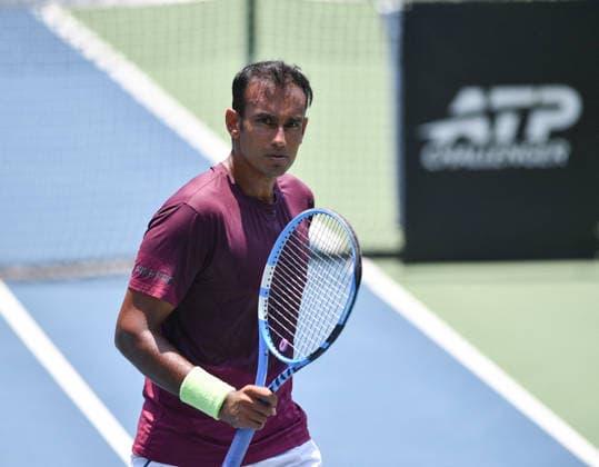 TENNIS - Internazionali di Tennis - Karnataka Open ATP, Tennis Herren Challenger 2026 Photo by IPA ABACAPRESS.COM84606950 - Bengaluru, India. 12th May, 2026. Mukund Sasikumar (IND) on action in Men s singles 1st round in the Karnataka Open ATP Challenger 2026 at the KSLTA Stadium in Bengaluru, India bengaluru India  Copyright: xIPAxSport ABACAx