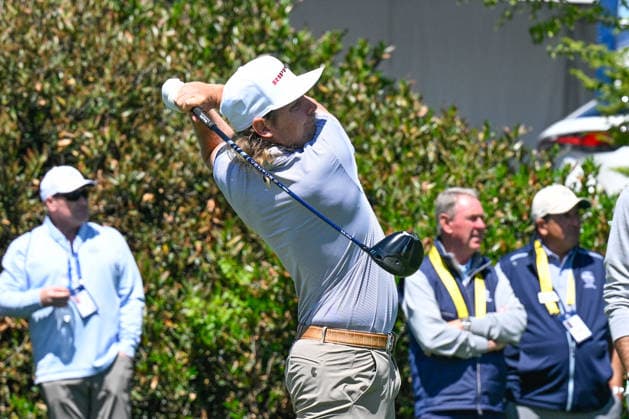 NEWTON SQUARE, PA - MAY 12: Cameron Smith of Australia tees off during the 2026 PGA, Golf Herren Championship on May 12th, 2026 at Aronimink Golf Club in Newtown Square, PA.(Photo by Terence Lewis Icon Sportswire) GOLF: MAY 12 PGA PGA Championship EDITORIAL USE ONLY Icon260512052