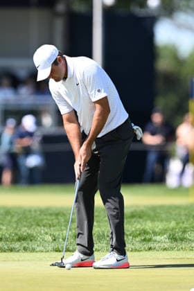 NEWTON SQUARE, PA - MAY 12: Scottie Scheffler of United States of America is shown during the 2026 PGA, Golf Herren Championship on May 12th, 2026 at Aronimink Golf Club in Newtown Square, PA.(Photo by Terence Lewis Icon Sportswire) GOLF: MAY 12 PGA PGA Championship EDITORIAL USE ONLY Icon260512081