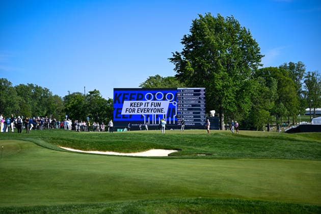 NEWTON SQUARE, PA - MAY 12: A general view of Aronimink Golf Club is shown during the 2026 PGA, Golf Herren Championship on May 12th, 2026 at Aronimink Golf Club in Newtown Square, PA.(Photo by Terence Lewis Icon Sportswire) GOLF: MAY 12 PGA PGA Championship EDITORIAL USE ONLY Icon260512085