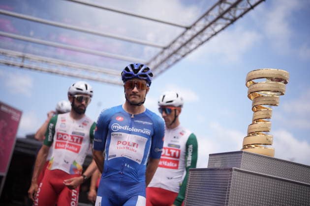 Spain™s Diego Pablo Sevilla Lopez of Team Polti VisitMalta blue jersey during Stage 5 of the Giro d™Italia, from Praia a Mare to Potenza, Italy, Wednesday, May 13, 2026.  Copyright: xMarcoxAlpozzi LaPressex