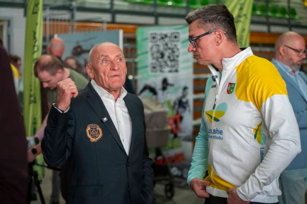 ZIELONA GORA 13.05.2026 KOLARSTWO SZOSOWE KONFERENCJA PRASOWA 83. TOUR DE POLOGNE -- press conference, PK, Pressekonferenz OF THE 83. TOUR DE POLOGNE CYCLING RACE NZ CZESLAW LANG SEBASTIAN CIEMNOCZOLOWSKI FOT. TOMASZ BROWARCZYK 400mm.pl NEWSPIX.PL --- newspix.pl 