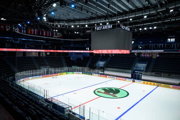 260513 Interior view of BCF Arena during build-up ahead of the 2026 IIHF Ice hockey, Eishockey World Championship, WM, Weltmeisterschaft on May 13, 2026 in Fribourg. Photo: Jesper Zerman BILDBYRAN kod JZ JZ0711 ishockey ice hockey ishockey-vm 2026 vm 2026 iihf world championship förhand inför preview day -2 bbeng arena *** 260513 Interior view of BCF Arena during build up ahead of the 2026 IIHF Ice Hockey World Championship on May 13, 2026 in Fribourg Photo Jesper Zerman BILDBYRAN kod JZ JZ0711 ishockey ice hockey ishockey vm 2026 vm 2026 iihf world championship förhand inför preview day 2 bbeng arena  Copyright: JESPERxZERMAN BB260513JZ001