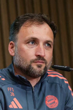 13.05.2026, xgrfx, Fussball DFB Pokal Finale, VfL Wolfsburg - Pressekonferenz und Abschlusstraining v.l. Jose Barcala (FC Bayern München) (DFL DFB REGULATIONS PROHIBIT ANY USE OF PHOTOGRAPHS as IMAGE SEQUENCES and or QUASI-VIDEO) Köln